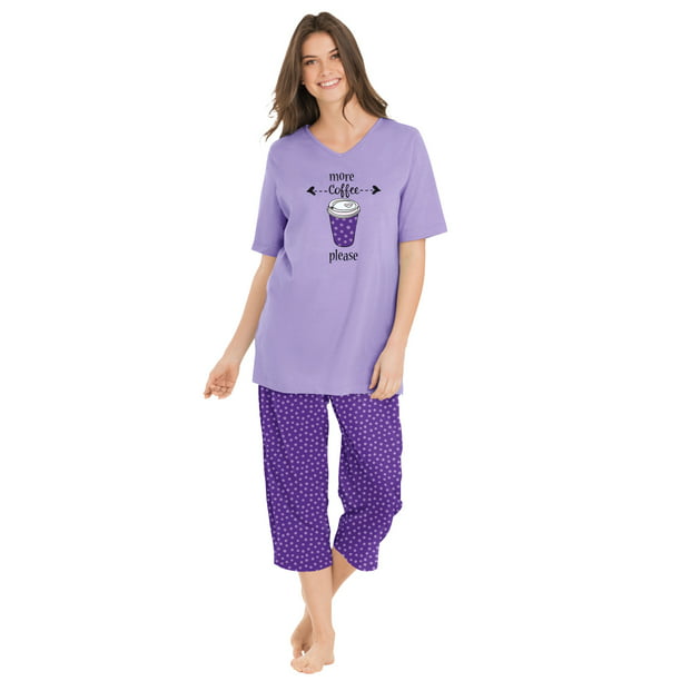 Womens Plus Size 2-Piece Capri Pajamas Dreams & Co